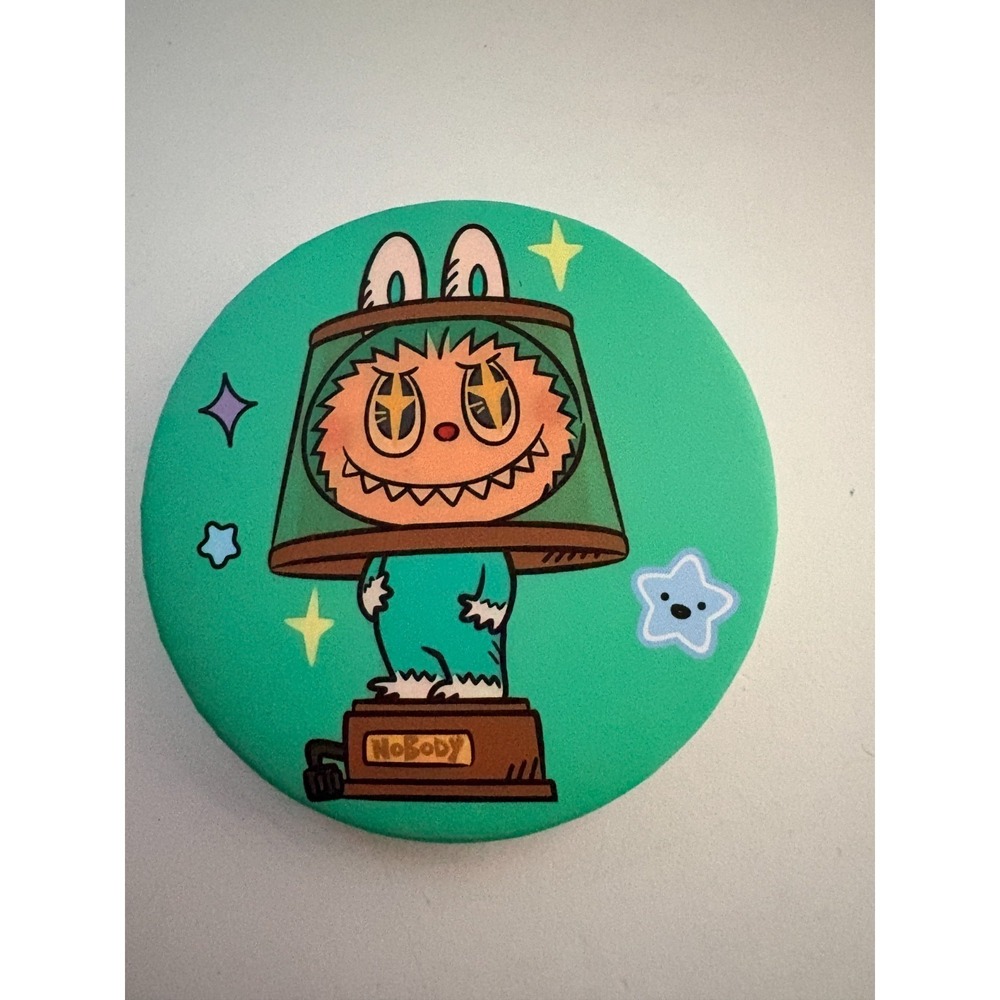 Green Monster with Lampshade Cosmetic Compact‎ Mirror Portable Round NWOT